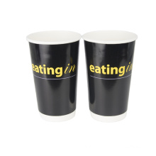 DOUBLE PE 12OZ 16OZ CUSTOM PRINTED PAPER CUP COLD DRINK WITH STRAWS